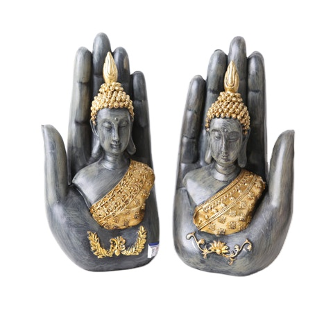 2020 hotsell big tabletop inner heart peaceful Meditating Buddhist in hand Resin Thai buddha Statue