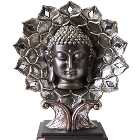Custom peace harmony resin Meditating gift, resin Golden Thai buddha head statue with Halo Featured Image