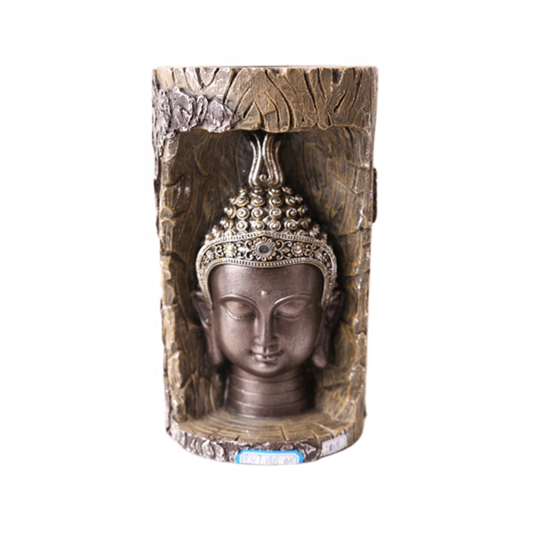 Custom peace harmony resin Meditating gift, resin Thai buddha head statue with Halo Featured Image