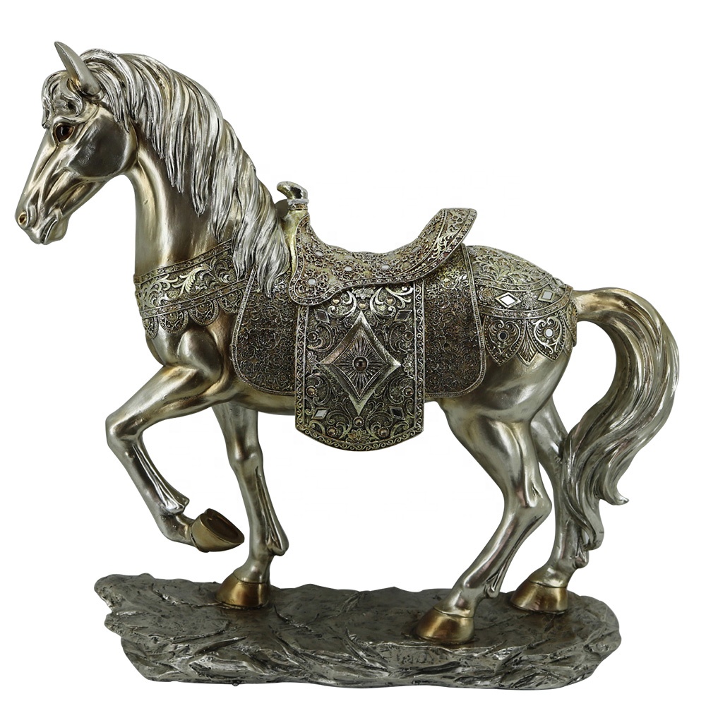Wholesale handmade vintage Bronze Color resin horse sculpture for home decor