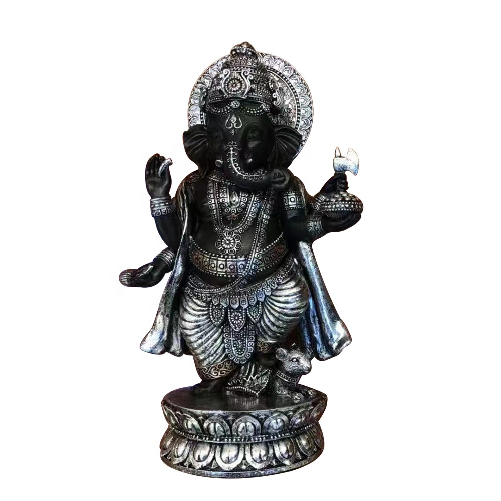 Wholesale home fengshui decor resin craft, Thai Lord God Elephant Buddha Statue with halo