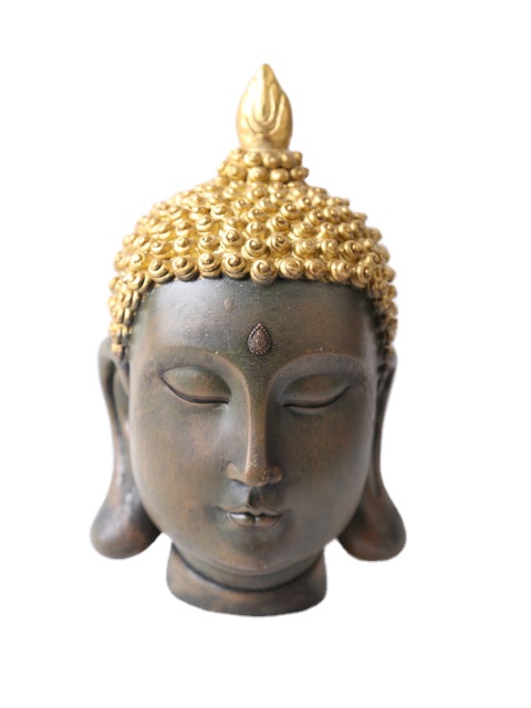 2020 hotsell big tabletop inner heart peaceful Meditating Buddhist head Resin Thai buddha Statue