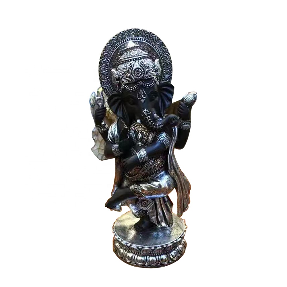 OEM China factory OEM resin dancing Lord God elephant thai buddha statue with halo and throne