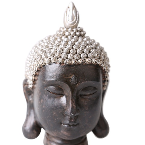 2020 hotsell big tabletop inner heart peaceful Meditating Buddhist head Resin Thai buddha Statue