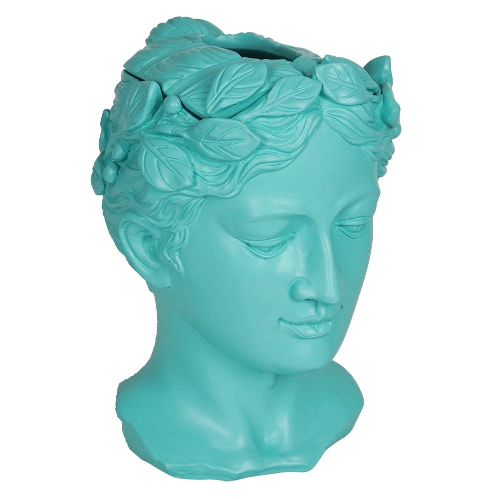 Wholesale indoor home tabletop home decor venus head resin flower vase