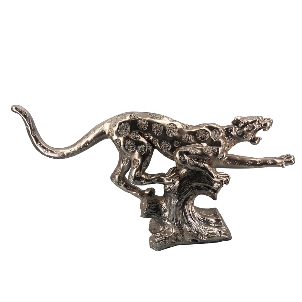 Wholesale resin Jaguar figurine, newly customized polyresin leopard sculpture for home decor