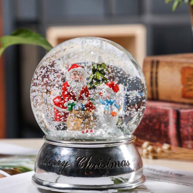 2019 China supplier Christmas snowflake santa claus water snow globe ...