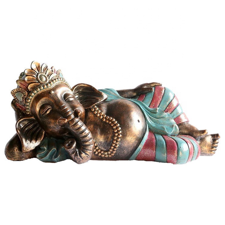 Asian Style Home indoor Geomantic Omen decor resin Sleeping elephant buddha statue