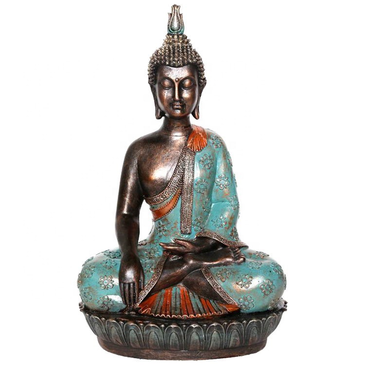 Home indoor decor Buddsim Black Gold Big Size resin sitting buddha statue