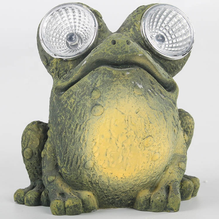 Wholesale Anyouo Animals cement Bufo figurine solar garden decoration