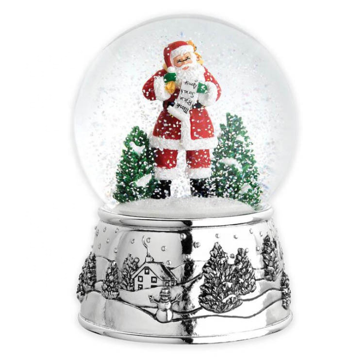 Wholesale high quality decorative custom made unique cheap Christmas tree snowflakes resin glass water snow globes