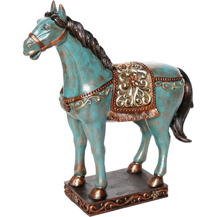 Low MOQ Customized asian fengshui home decoration resin horse statue