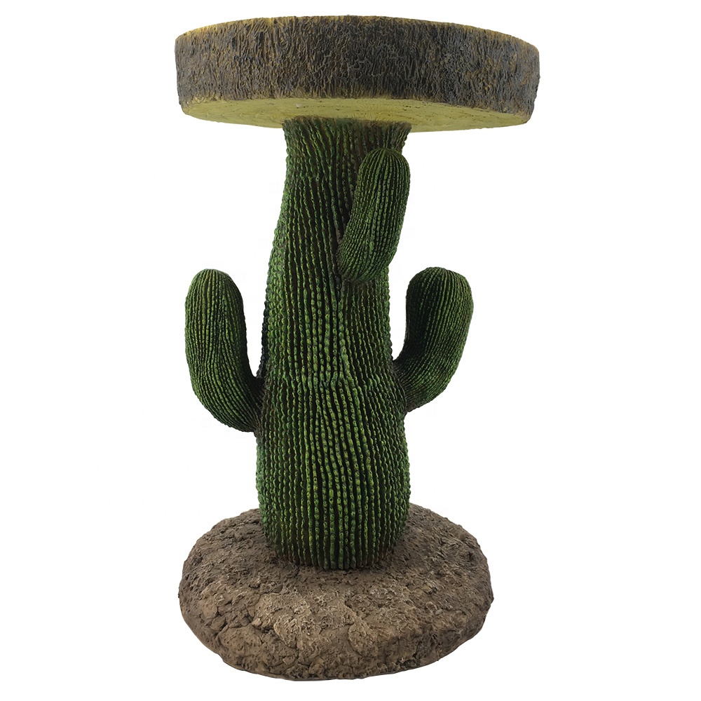 Home indoor BSCI factory handmade polyresin craft, eco friendly resin cactus figurine for Fengshui decor