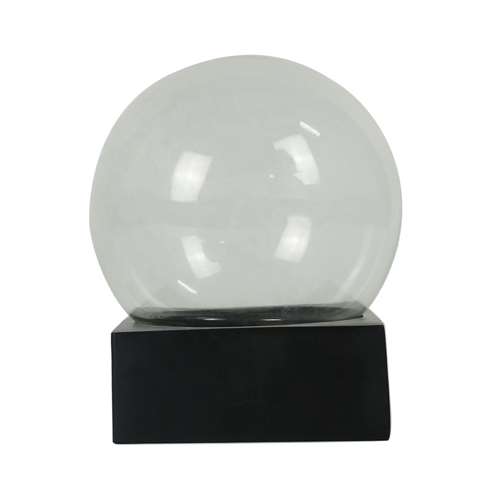 OEM black resin base glass dome Wholesale diy empty snow globe