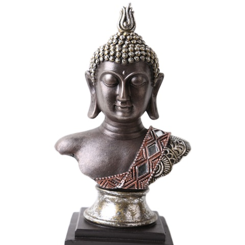 2020 Hotsell tabletop inner heart peaceful Meditating Buddha Head Resin Thai buddha Statue Product with Foundation