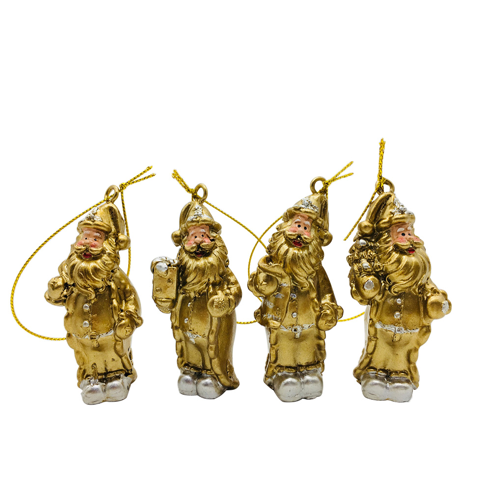 OEM Charming Gold resin Santa Claus Home decor ornament