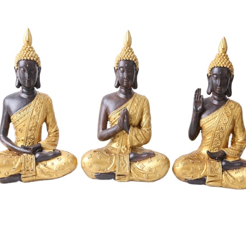 2020 hotsell big tabletop inner heart peaceful Meditating Buddhist Sitting Resin and natural stone Thai buddha Statue