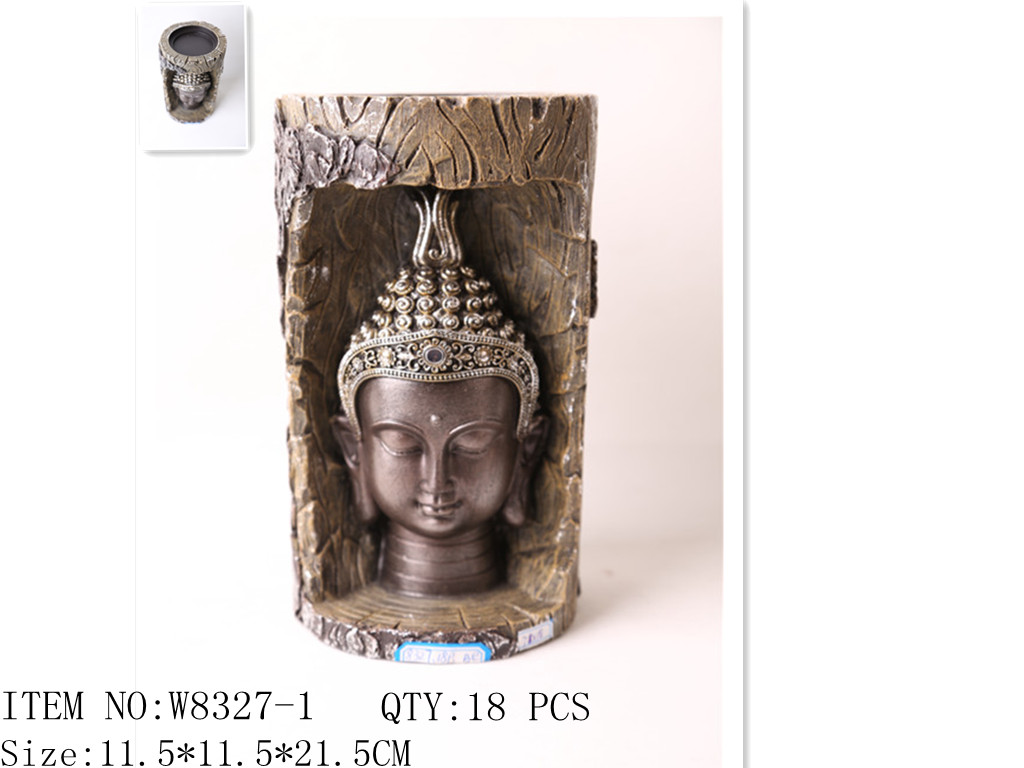 Custom peace harmony resin Meditating gift, resin Thai buddha head statue with Halo