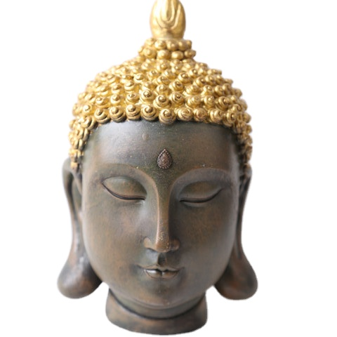 2020 hotsell big tabletop inner heart peaceful Meditating Buddhist Head Resin Thai buddha Statue