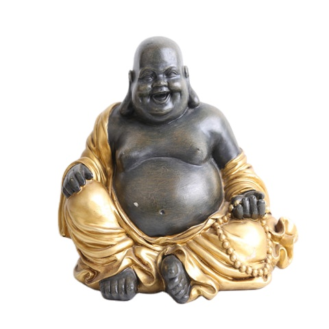 2020 Wholesale tabletop gold peaceful laughing Buddhist Sitting Resin buddha Statue
