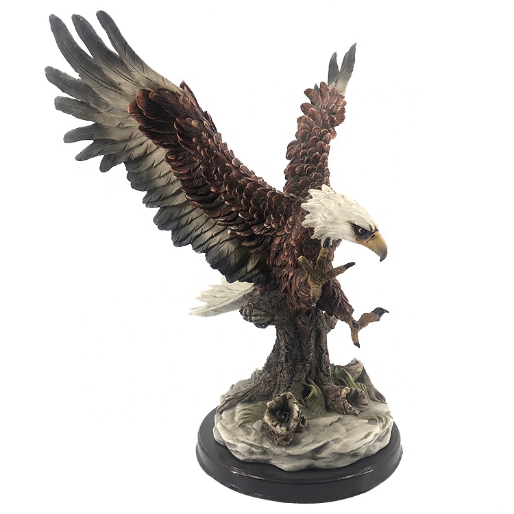 Wholesale BSCI factory handmade customized polyresin statue wild bird figurine, new arrive resin eagle sculpture