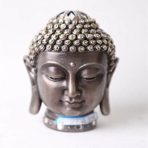 Custom peace harmony resin Meditating gift, small resin Thai buddha head statue with Halo