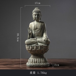New Chinese style Buddha statue ornaments living room entrance home decorations Zen semi-handmade resin crafts