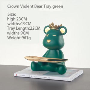 2023 Crown Violent Bear Storage Decoration Animal Ornament Modern Simple Home Decoration Handmade Crafts