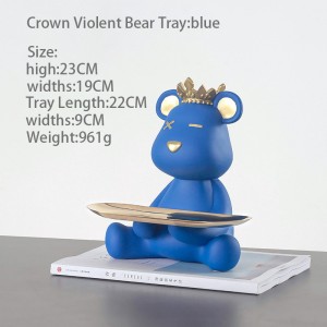 2023 Crown Violent Bear Storage Decoration Animal Ornament Modern Simple Home Decoration Handmade Crafts