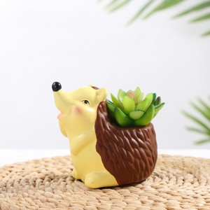 Cross-border resin crafts Halloween new cartoon hedgehog flower pots succulent home furnishings custom desktop furnishings