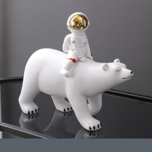 2023 Light Luxury Plating Spaceman Resin Craft Decoration Modern Design Bear Astronaut Craft Ornament