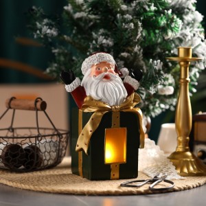 Christmas old man resin ornaments cartoon new luminous decoration doll fun desktop crafts gifts wholesale