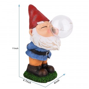 Wholesale hot selling Garden decor waterproof Gnomes Garden Decorations Funny Statues with solar light