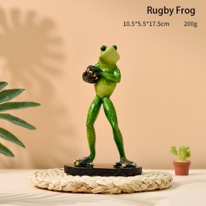 2023 Wholesale rustic sports frog decorations ornaments living room balcony desktop bookcase resin animal decorations set