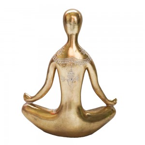 Hot Gold Sitting Floral Yoga Figurine Ornament Home Decor Resin Crafts Indoor Decoration