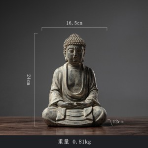 New Chinese style Buddha statue ornaments living room entrance home decorations Zen semi-handmade resin crafts