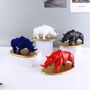 2023 Resin crafts home entrance desktop decorative base rhinoceros ornaments cattle breath ornaments accompanied by gift