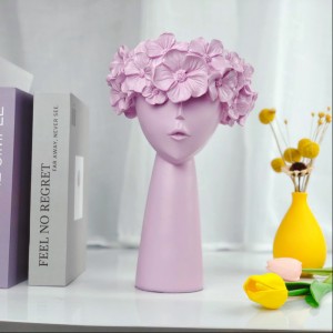 2023 Wholesale Resin crafts girl sculpture Scandinavian home decoration creative vase ornament girl desktop furnishings