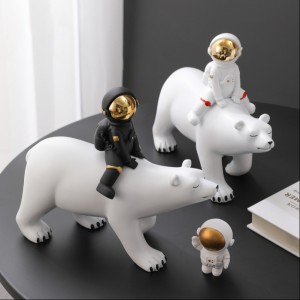 2023 Light Luxury Plating Spaceman Resin Craft Decoration Modern Design Bear Astronaut Craft Ornament