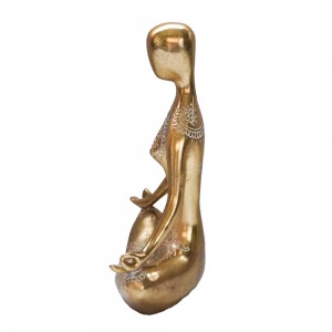 Hot Gold Sitting Floral Yoga Figurine Ornament Home Decor Resin Crafts Indoor Decoration