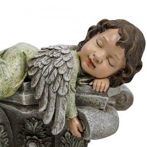 2022 High quality Resin Baby Angel Sleeping flower Pot for garden