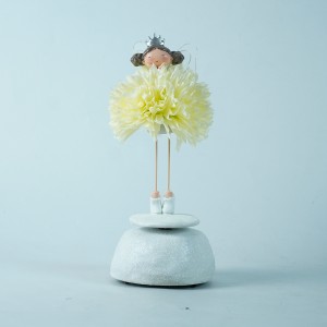 Wholesale new hot holiday gifts cute fluffy dress fairy creative doll music box desktop ornaments