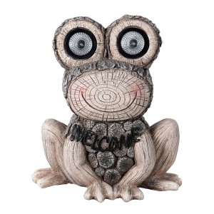 Wholesale yoga frog statue Garden Decorations Resin Garden Frog Statue with Solar Light,Lawn Ornament