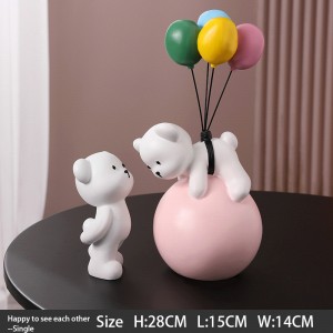 2023 Balloon bear resin ornaments children’s room decorations creative couple wedding cute new year rabbit ornaments