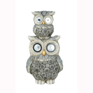 Wholesale Resin animal statue Garden Decorations Resin Garden Owl Statue with Solar Light,Lawn Ornament