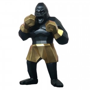 2023 Resin Crafts Sculpture Boxing King Kong Gorilla Animal Ornament Modern Simple Creative Home Decoration